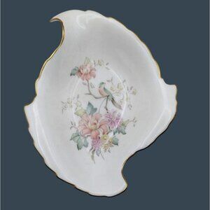 Royal Doulton Mystic Dawn Bone China Leaf-Shaped Trinket Nut Dish England 1985